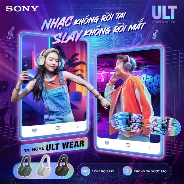 A high-energy, vertical-inspired lifestyle split-screen ad showcasing the product in use by young adults with vibrant, neon-lit aesthetics.