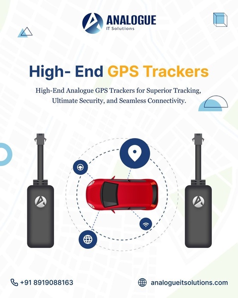 This ad creative uses a clean, technical illustration style to visually represent the core functionality and security benefits of a GPS tracker.