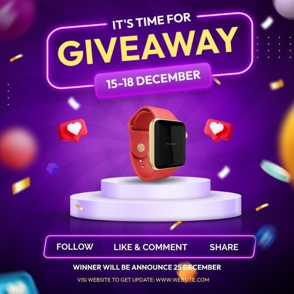 smartwatch, fitness tracker, smart watch, wearable device, activity tracker, social proof, referral offer, minimalist, modern typography, energetic, playful, purple, yellow