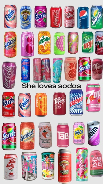 A dense, high-energy collage featuring dozens of different soda cans organized in a grid to create an overwhelming sense of variety and choice.