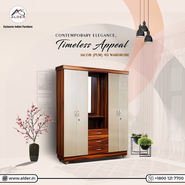 wardrobe, armoire, closet, bedroom storage, clothing cabinet, dresser wardrobe, storage cabinet, brand awareness, product launch, minimalist, luxurious, calm, brown, neutral