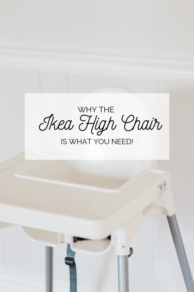 A clean, high-key studio photograph of an iconic high chair paired with a bold, text-overlay headline that establishes immediate product necessity.