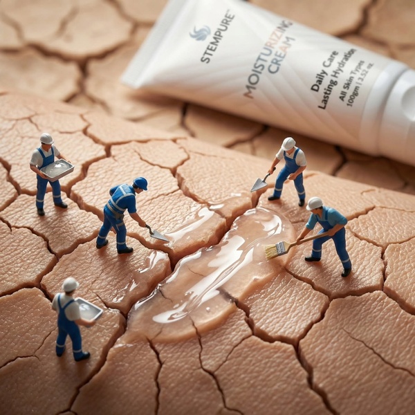 moisturizer, face cream, daily care cream, skincare cream, hydrating cream, brand awareness, minimalist, playful, fresh, neutral, blue