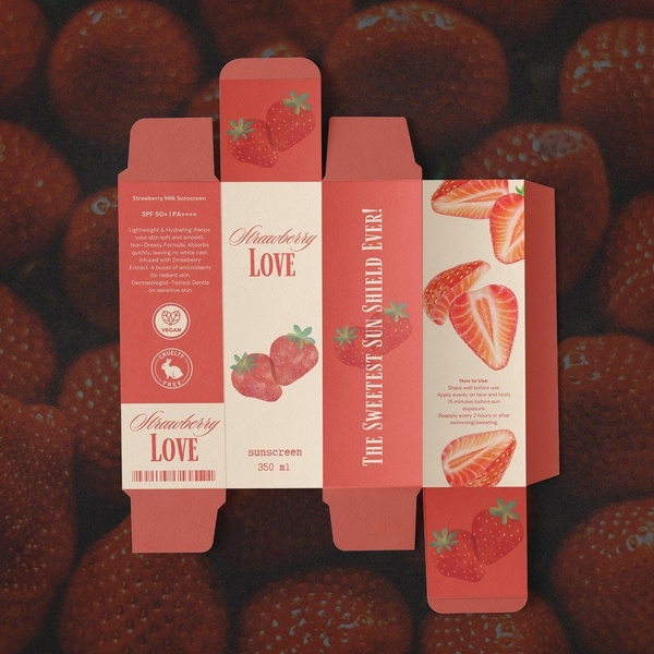 sunscreen, sun protection, spf lotion, sunblock, skincare, product demo, minimalist, editorial, fresh, playful, red, neutral