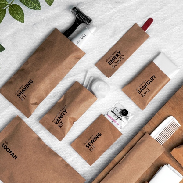 Hotel Amenities Kit Flat Lay