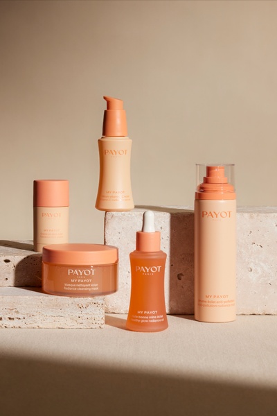face serum, face cream, skincare products, beauty products, radiance serum, cleansing mask, bestseller push, minimalist, editorial, calm, luxurious, neutral, orange