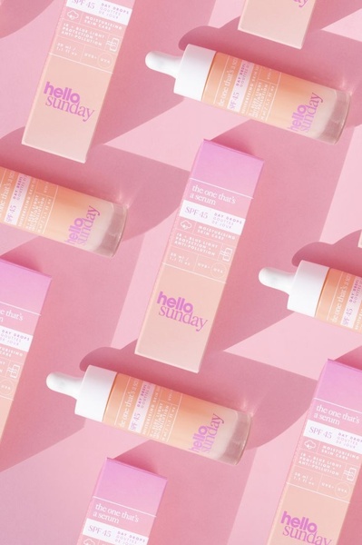 face serum, sunscreen serum, spf serum, skincare drops, daily face serum, bestseller push, new arrival, flat lay, minimalist, fresh, playful, pink, pastel