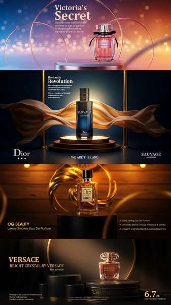 perfume, eau de parfum, fragrance, scent, cologne, bestseller push, brand awareness, editorial, minimalist, luxurious, bold, gold, black, purple