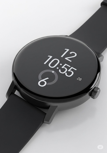 A clean, high-contrast hero shot of a modern smartwatch set against a neutral background to emphasize design and simplicity.