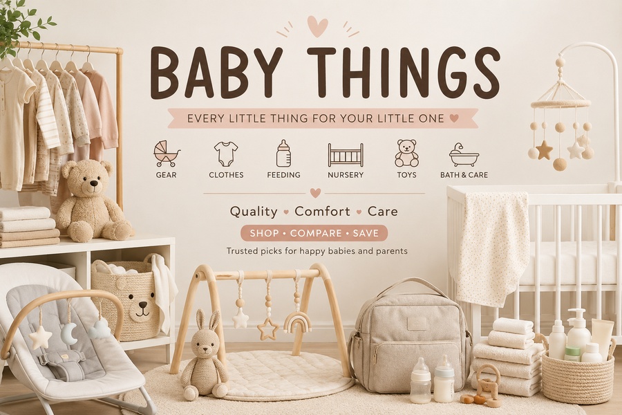 Baby Things Minimalist Product Showcase
