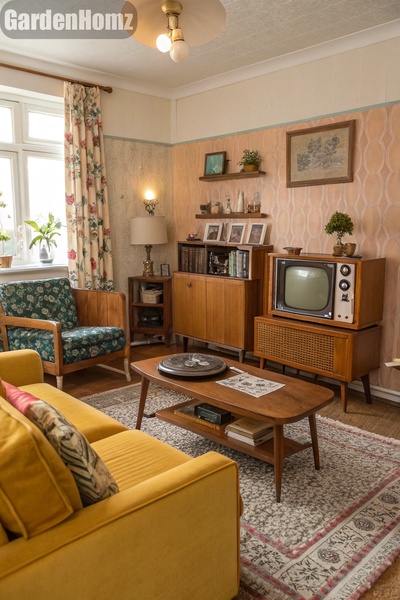 Retro Living Room Interior Ad