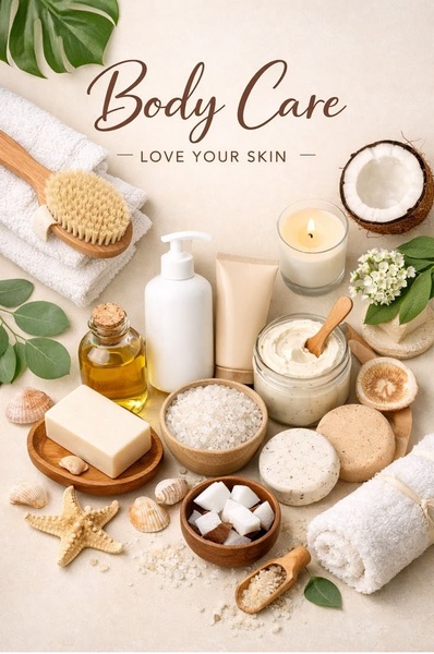 Natural Body Care Flat Lay