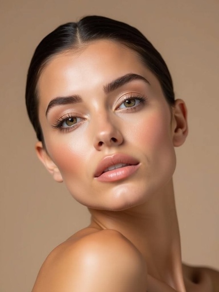 A clean, high-resolution beauty portrait showcasing natural skin texture to build brand trust and luxury perception.