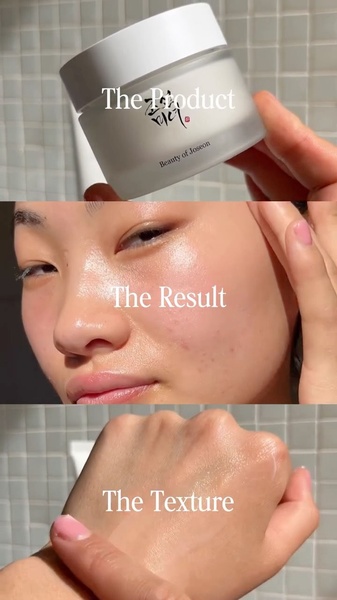 A minimalist, high-contrast video sequence showcasing the skincare jar, the physical texture of the cream, and the glowing results on skin.