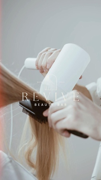 A close-up, high-quality shot of a professional hair dryer styling a model's hair, emphasizing precision and salon-quality results.