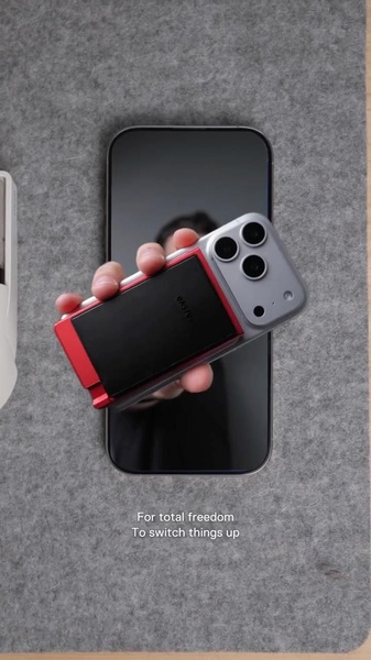 A close-up demonstration of a magnetic card holder attaching to a smartphone, emphasizing ease of use and design flexibility.