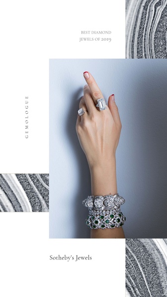 A high-end studio capture featuring a hand adorned with diamond rings and layered bracelets against a soft, textured marble-style background.