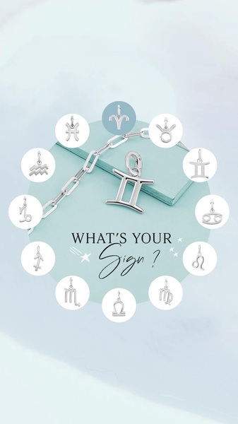A high-conversion aesthetic display featuring a silver necklace pendant surrounded by all twelve zodiac symbols to encourage user interaction.