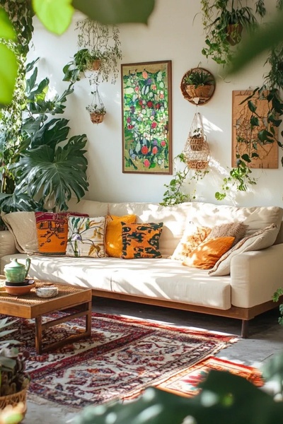 Boho Aesthetic Living Room Sofa