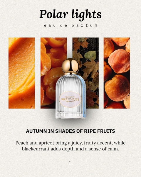 A high-end fragrance ad featuring a split-screen aesthetic of seasonal autumn ingredients to highlight scent notes.