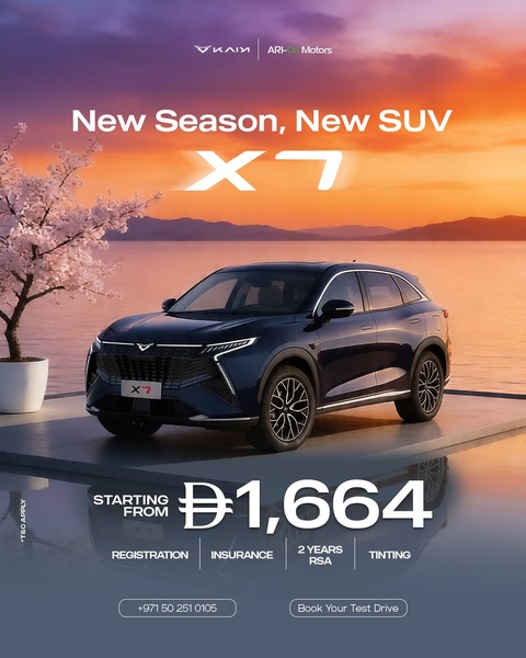 A high-conversion 4:5 ratio ad for a new SUV, highlighting seasonal themes and a clear starting price to drive test drive bookings.