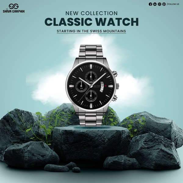 chronograph watch, analog watch, dress watch, stainless steel watch, wrist watch, classic watch, new arrival, product launch, minimalist, editorial, luxurious, fresh, blue, black, neutral