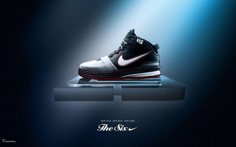 A minimalist high-contrast product shot of a running shoe placed on a metallic pedestal against a dark, moody blue background.