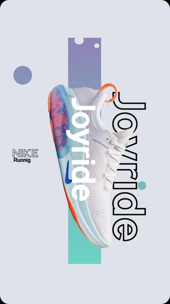 A high-impact 9:16 vertical creative featuring a running shoe centered against soft pastel color blocks with bold, clean typography.