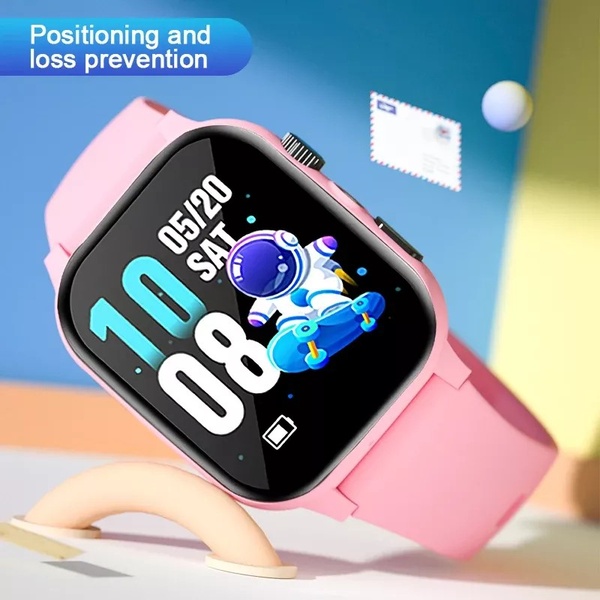 smartwatch, kids smart watch, children smartwatch, gps watch, smart watch tracker, digital watch kids, product launch, brand awareness, minimalist, modern typography, playful, fresh, pink, blue