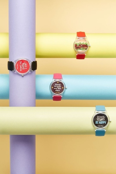 fashion watch, novelty watch, graphic watch, colorful watch, casual watch, silicone strap watch, new arrival, product launch, minimalist, editorial, playful, energetic, pastel, yellow, blue