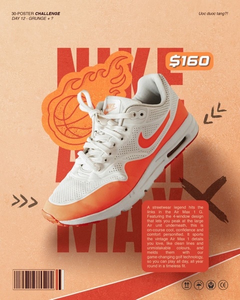 This creative utilizes a 4:5 vertical layout with a distressed paper texture background, featuring a floating product shot with stylized graphic elements.