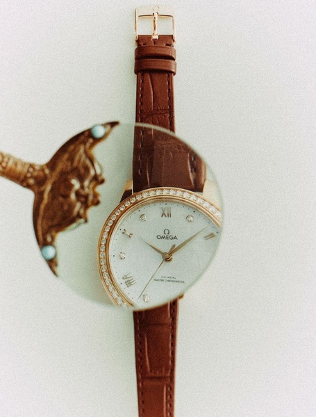 leather strap watch, analog watch, wrist watch, luxury watch, diamond bezel watch, bestseller push, minimalist, editorial, luxurious, calm, neutral, brown, gold