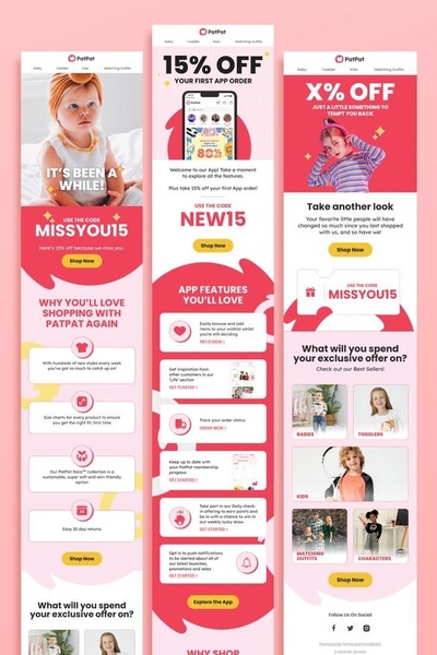 baby clothing, toddler clothes, kids apparel, children outfits, matching outfits, baby fashion, loyalty reward, sale promotion, modern typography, lifestyle, playful, energetic, pink, red, neutral