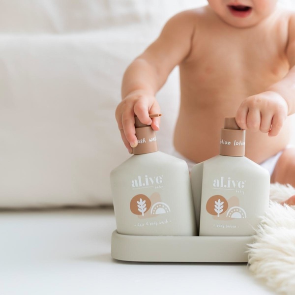 baby wash, baby lotion, baby skincare, baby toiletries, baby grooming kit, new arrival, lifestyle, minimalist, calm, warm, neutral, pastel