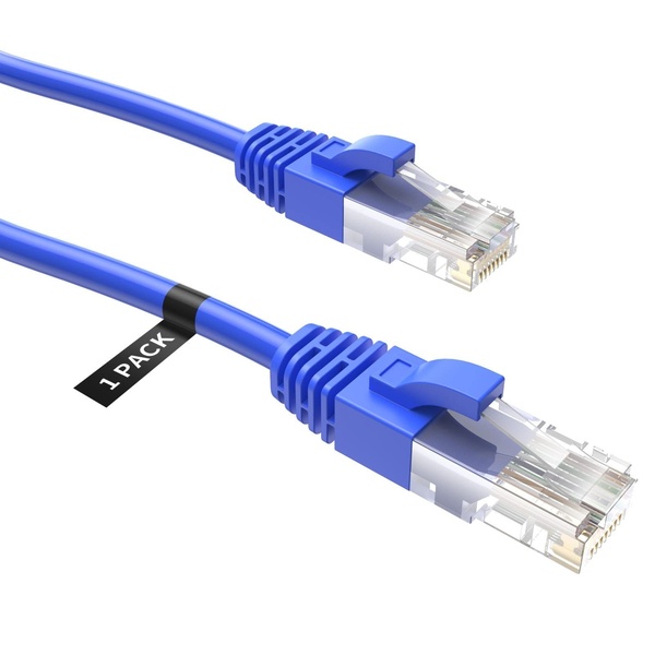A clean, high-definition studio shot of an Ethernet cable against a plain white background to establish product clarity.