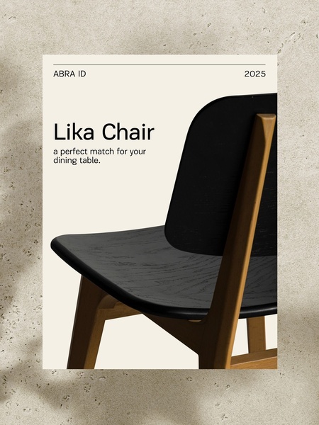 A clean, high-end studio shot of the Lika Chair focusing on its structural design and material texture against a neutral, high-contrast background.
