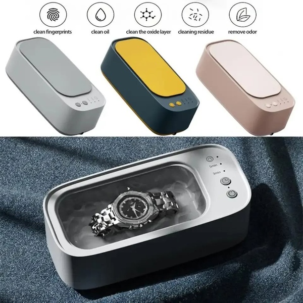 ultrasonic cleaner, jewelry cleaner machine, ultrasonic cleaning machine, watch cleaner, jewelry steam cleaner, sonic cleaner, product launch, brand awareness, minimalist, lifestyle, trustworthy, fresh, neutral, yellow, blue