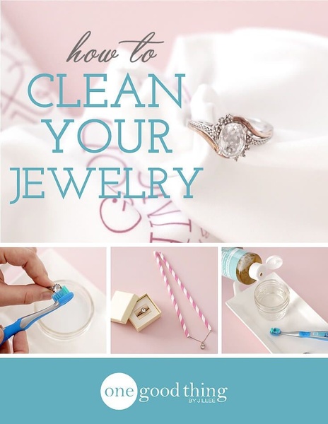 A clear, instructional ad creative demonstrating a step-by-step DIY process for home jewelry maintenance.