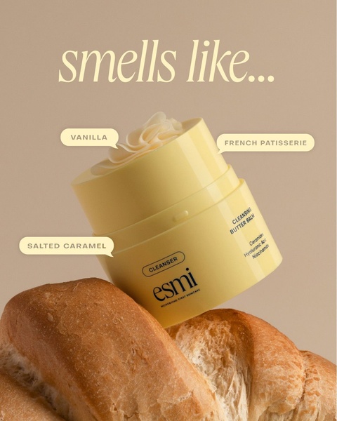 cleansing balm, cleansing butter, face cleanser, makeup remover balm, skin cleanser, facial cleanser, product launch, brand awareness, editorial, lifestyle, warm, playful, neutral, yellow, brown