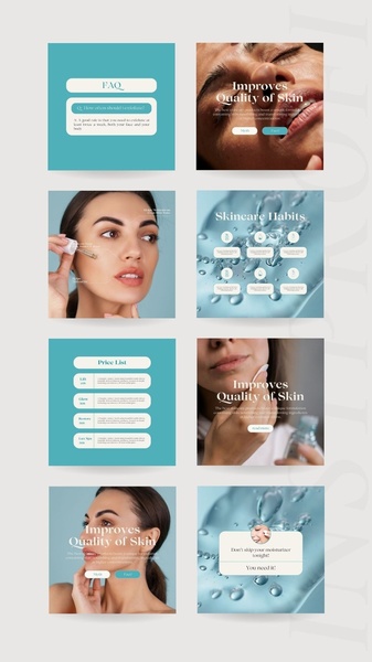 skincare products, face serum, moisturizer, skin care routine, facial care, exfoliator, brand awareness, product launch, lifestyle, editorial, fresh, calm, blue, neutral