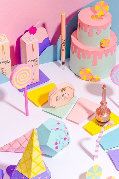 makeup, cosmetics, lipstick, powder, eyeliner, beauty products, new arrival, minimalist, playful, fresh, pastel, pink, yellow