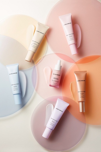 face primer, makeup primer, cosmetic primer, skin primer, liquid primer, bestseller push, minimalist, flat lay, fresh, calm, pastel, neutral