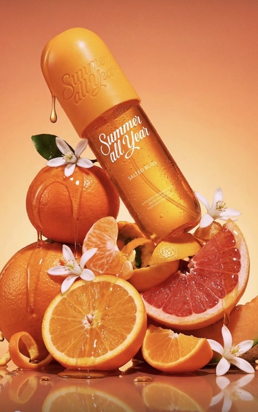 hair body mist, scented body spray, fragrance mist, perfume spray, scented hair mist, new arrival, bestseller push, editorial, minimalist, fresh, energetic, orange, yellow, summer sale