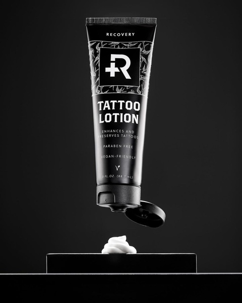 tattoo lotion, tattoo cream, tattoo moisturizer, tattoo aftercare, skincare, bestseller push, minimalist, trustworthy, bold, black, neutral