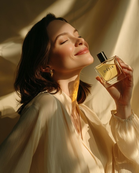 perfume, fragrance, cologne, scent, eau de toilette, brand awareness, lifestyle, editorial, luxurious, calm, neutral, gold