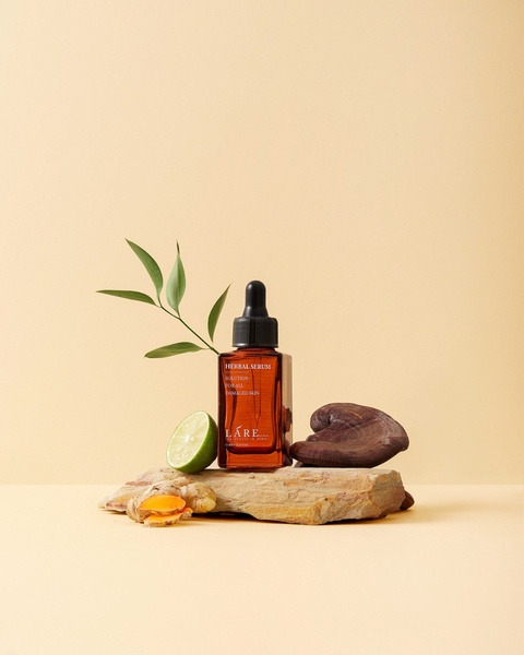 face serum, herbal serum, skincare serum, facial treatment, beauty serum, bestseller push, minimalist, calm, fresh, neutral, brown