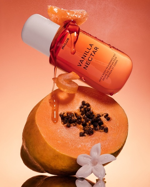 fragrance mist, body spray, hair mist, scented spray, perfume mist, new arrival, bestseller push, minimalist, editorial, fresh, energetic, orange, pink
