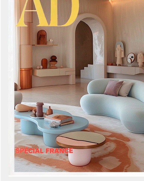 Curved Sofa Minimalist Editorial Ad