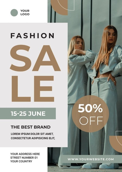 fashion sale, clothing discount, apparel promotion, style event, fashion deals, clothing sale, wardrobe sale, sale promotion, editorial, calm, luxurious, green, brown, neutral