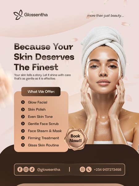 facial treatments, skin care services, beauty treatments, facial services, spa treatments, skincare facials, professional facials, brand awareness, lifestyle, luxurious, warm, pastel, brown